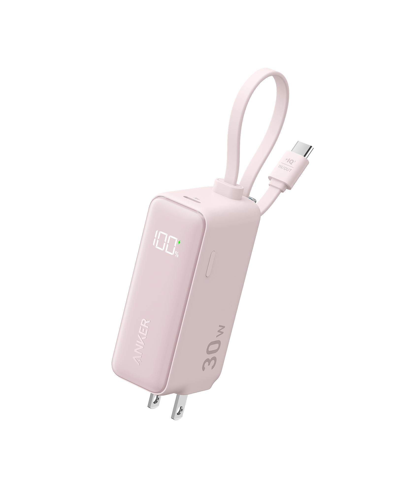 Anker Power Bank (30W, 5k, Fusion, Built-In USB-C Cable)