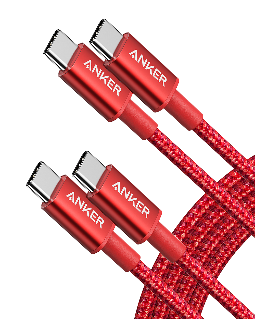 2-Pack Anker New Nylon USB-C to USB-C Cable (3 ft / 6 ft, 60W)